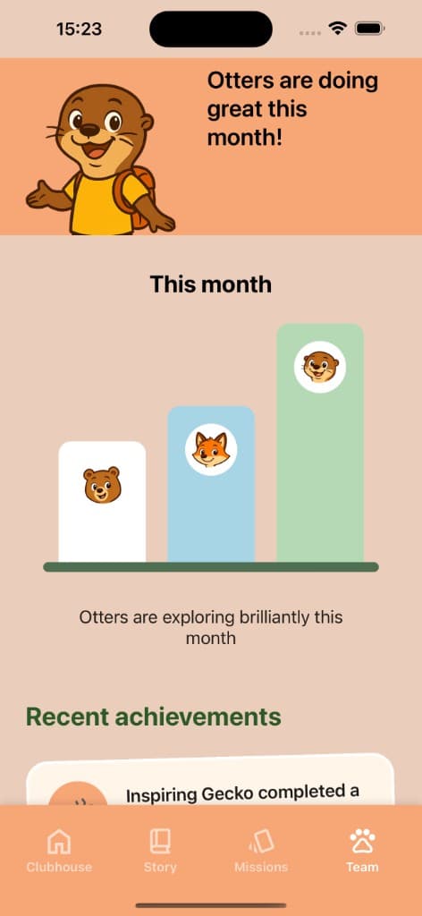 Huntly World app – Clubhouse screen